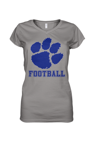Cougar Paw Football (Bella Canvas V-Neck)